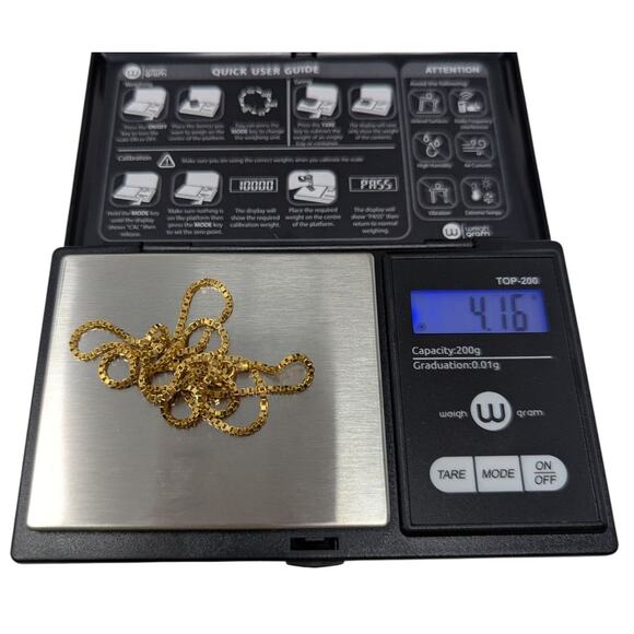 MiLor Italy 18K Yellow Gold Box Chain Necklace – 20”, 4.16g, Hallmarked - Picture 3 of 5